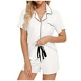 thumbnail image 1 of Pajamas For Women Set Pajamas Set Short Sleeve Button Down Shorts Soft Home Wear Sets Sleepwear Loungewear Nightwear Nightclothes Homewear, 1 of 5