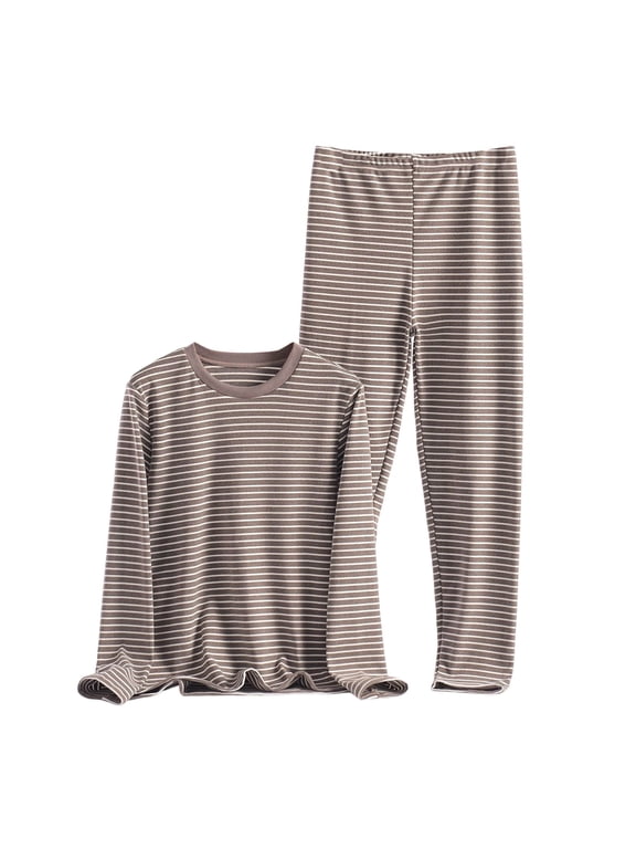 Pajamas For Women Sevevn Stripe Lounge Sets for Women Long Sleeve Tops and Long Pants Soft Comfy Pajamas Set 2 Piece Outfits XL-5XL