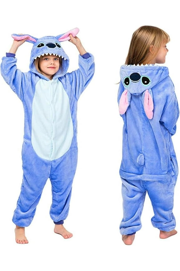 Pajamas Halloween Kids One Piece Cosplay Cartoon Teens Party Stitch Jumpsuits