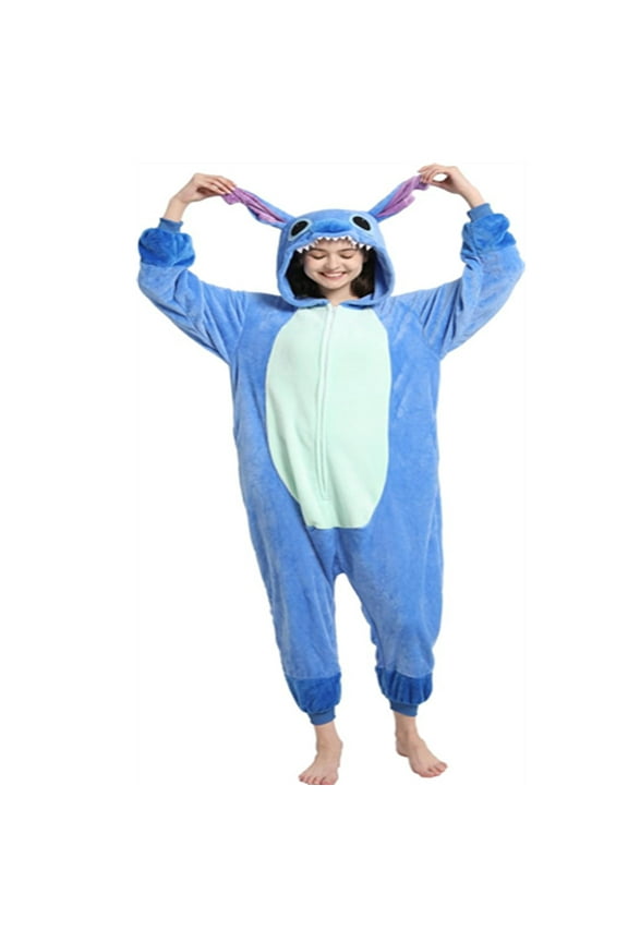 Pajamas Halloween Unisex Adult Onesie Cosplay Cartoon Mens Womens Flannel Party Stitch Jumpsuits