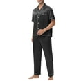 thumbnail image 1 of Pajamas Men Turn Down Collar Short Sleeve Ice Silk Pajamas Spring Summer Buttons Homewear Set Pajamas Sets for Men Pajama Sets for Men 2 Piece Lounge Sets for Men, 1 of 5