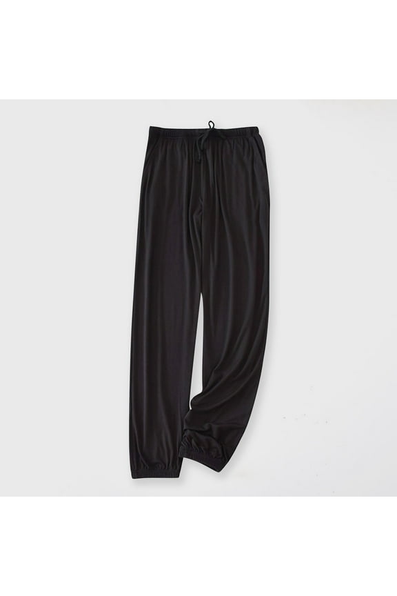 Pajamas Pants for Men L-4X Big and Tall Modal Plus Size Sleepwear Trousers with Pockets Drawstring Elastic Waist Tapered Leg Loungewear Pant