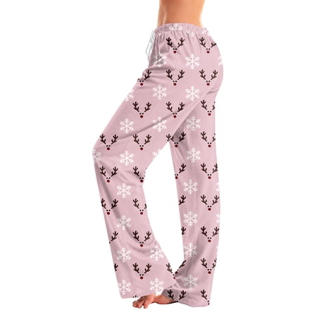 Fshiont Pajamas Pants Women Christmas Family Pajama Pants Kawaii Pajama Pants