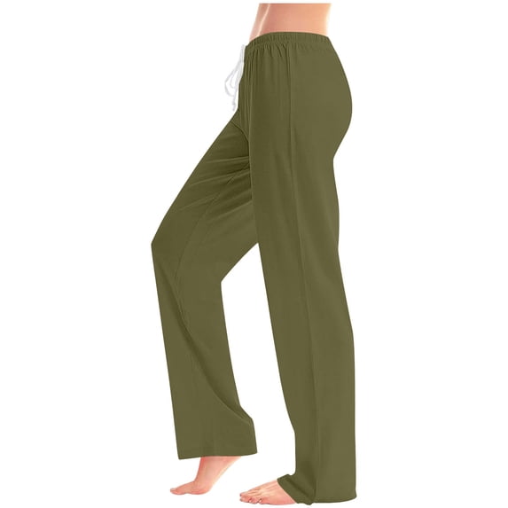 Pajamas Pants for Women Loungewear Soft Comfy Wide Leg Trousers Sleep Yoga Pants Green 3XL