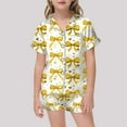 thumbnail image 1 of Pajamas Set Cartoon Prints Satin Pajamas for Girls Short Sleeve Button-Down Nightwear with Shorts Set Kids 6-7 Years Pajamas Boys, 1 of 3