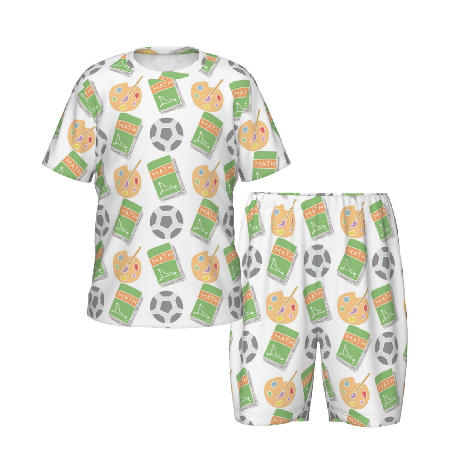Pajamas Set For Boys and Girls, Math book drawing board 2 Piece Short