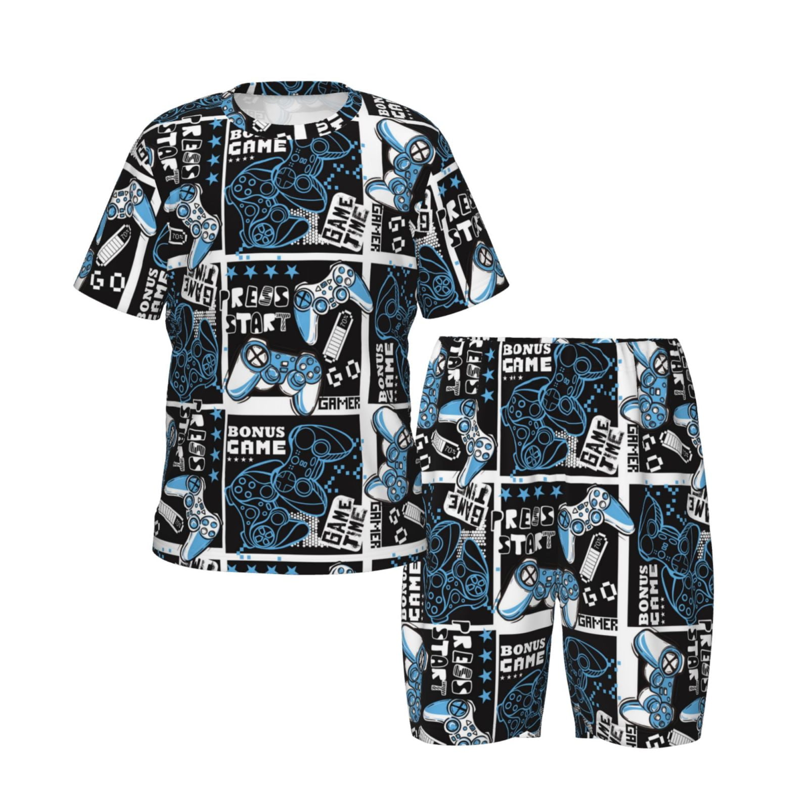 Pajamas Set For Boys and Girls, Technological Lines Game Handle 2 Piece