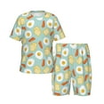 Pajamas Set For Boys and Girls, Toast Poached Eggs Bacon 2 Piece Short