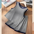 thumbnail image 1 of Pajamas Set Gray Pullover Crewneck Soft Summer Loungewear Pajamas Girls 9-10 Years, 1 of 3