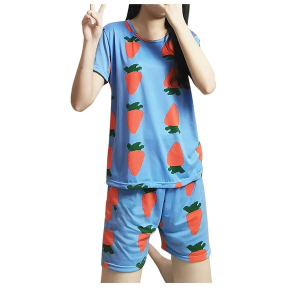 ibuvkizy Pajamas Set for Women,Plus Size Women's Pajamas Sets,Women's Fashion Loose Suit Thin Cute Casual Homewear,Summer Loungewear Set,Womens Fashion Gifts