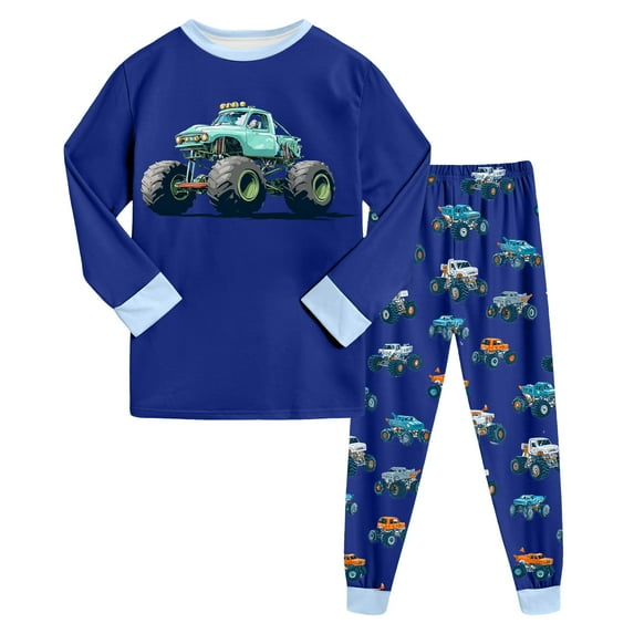 Pajamas Set for Boys, 2-Piece Long Sleeve T Shirt, PJ Pants, Kids Lounge Sleepwear Set, Cozy Gifts for Boys