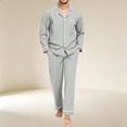 thumbnail image 1 of Pajamas Set for Men Long Sleeve Button Down Sleepwear Soft Lounge Set, 1 of 6