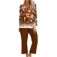 thumbnail image 1 of Pajamas Sets for Women Christmas Print Sleepwear Casual Long Sleeve Tops with Long Pants Two Piece Pjs Sets Fall Loungewear, 1 of 5