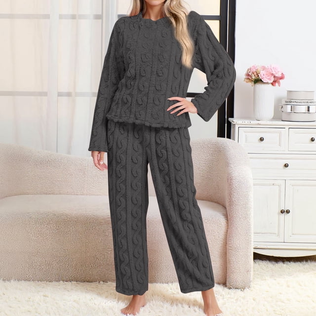 Pajamas Sets for Women Winter 2025 Super Soft Fluffy Sleepwear Ultra ...
