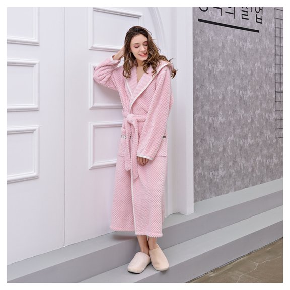 Women Men's Bathrobes, Bathrobes For Women With Hood Long Robes Pajamas Nightgowns Dressing Gown Lightweight Soft Plush Warm Bathrobe Shower Winter Robes Sleepwear