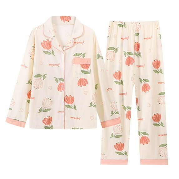 Pajamas For Women Set Christmas Ladies' Luxurious Temperament Loose Oversized Casual Home Clothes Long Sleeved Pants Mom's Imitation Cotton Set Pajama Set