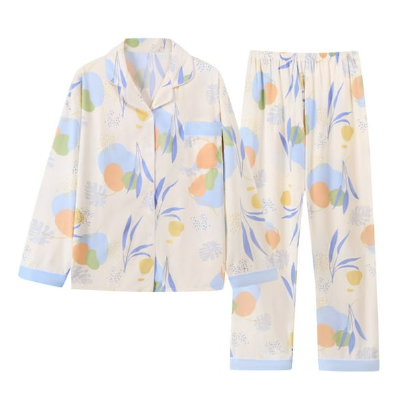 Pajamas For Women Set Christmas Ladies' And Luxurious Temperament Loose Plus Size Casual Home Clothes Mom's Imitation Cotton Long Sleeved Pants Set Pajama Set