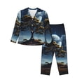 thumbnail image 1 of Pajamas for Women Set - Deep Blue Starry Sky Moon Tree Comfy Long Sleeve Button Up Pajama Sets for Women 2 Piece, Soft Sleepwear Nightwear Pjs Lounge Sets for Women with Pockets, 1 of 6
