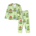 thumbnail image 1 of Pajamas for Women Set - Frog Amanita Mushroom Comfy Long Sleeve Button Up Pajama Sets for Women 2 Piece, Soft Sleepwear Nightwear Pjs Lounge Sets for Women with Pockets, 1 of 6