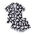 thumbnail image 1 of Pajamas for Women Set Halloween Pajama Set Short Sleeve Shirt and Shorts Sleepwear Outfit with Cartoon Pumpkin Bat Ghost Print Pajama Shorts Set for Women Black XL, 1 of 7