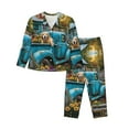 thumbnail image 1 of Pajamas for Women Set - Vintage Pickup Sunflower Dog Comfy Long Sleeve Button Up Pajama Sets for Women 2 Piece, Soft Sleepwear Nightwear Pjs Lounge Sets for Women with Pockets, 1 of 6