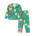thumbnail image 1 of Pajamas for Women Set - cartoon Lemon juice Comfy Long Sleeve Button Up Pajama Sets for Women 2 Piece, Soft Sleepwear Nightwear Pjs Lounge Sets for Women with Pockets, 1 of 6
