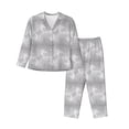 thumbnail image 1 of Pajamas for Women Set - silver sparkle glitter Comfy Long Sleeve Button Up Pajama Sets for Women 2 Piece, Soft Sleepwear Nightwear Pjs Lounge Sets for Women with Pockets, 1 of 6