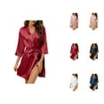 thumbnail image 1 of Pajamas for Women – Short Sleeve Comfy Set Women's Bride Bridesmaids Robe Short Satin Kimono Robes For Wedding & Bridal Party Silk Bathrobes For Women, 1 of 9