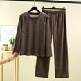 thumbnail image 1 of Pajamas Women's Long Sleeve Pj Set Soft 2 Piece Loungewear Sleepwear with Jogger Pants XS-3XL,Coffee,XL, 1 of 3