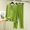 thumbnail image 1 of Pajamas Women's Long Sleeve Pj Set Soft 2 Piece Loungewear Sleepwear with Jogger Pants,Green,L, 1 of 3