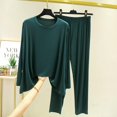 thumbnail image 1 of Pajamas Women's Long Sleeve Pj Set Soft 2 Piece Loungewear Sleepwear with Jogger Pants,Green,XL, 1 of 4