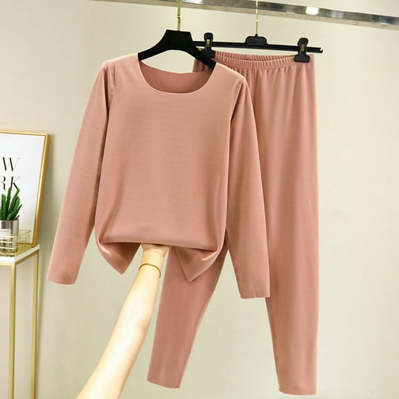 Pajamas Women's Long Sleeve Pj Set Soft 2 Piece Loungewear Sleepwear with Jogger Pants XS-3XL,Pink,XL