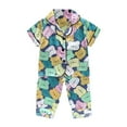 Pajamas for Girls 1012 Soft Kids Girl Boy Satin Pajamas Set Button