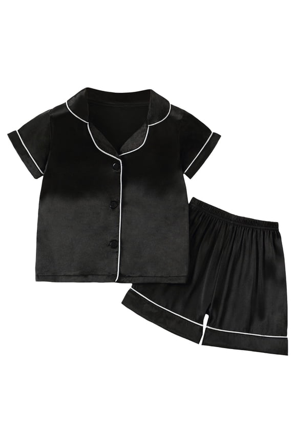 Pajamas for Girls Pjs Set Kids 2Pcs Button-Down Nightwear Sleepwear Girls & Womens Pajamas Set Soft Short Sleeve Sleepwear Gifts for Kids