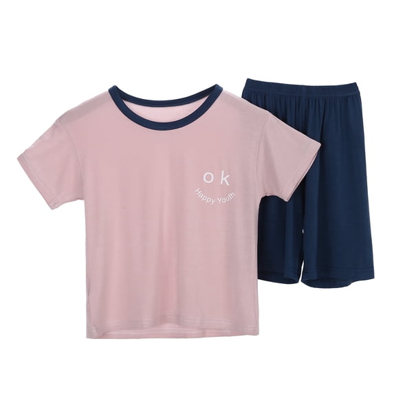 Pajamas for Girls Pjs Set Kids 2Pcs Button-Down Nightwear Sleepwear Pajamas for Girls Soft Short Sleeve Sleepwear Kids Nightwear