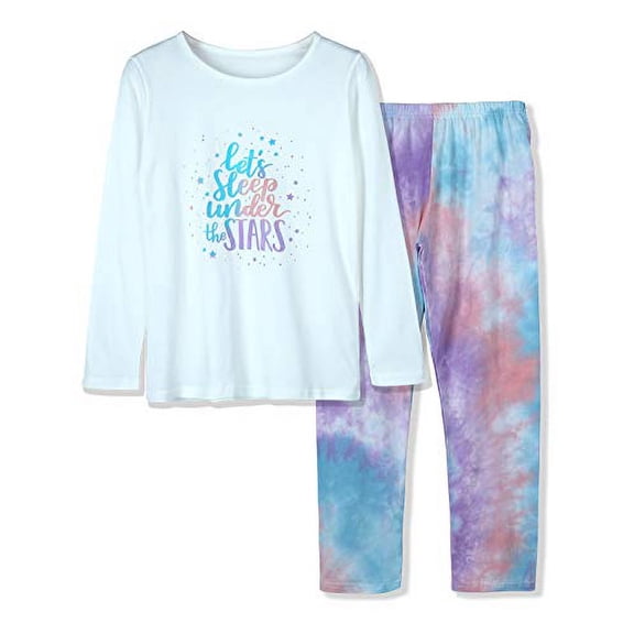 Beezizac Big Girls Pajamas 100% Cotton Sleep Under The Stars Sleepover Sleepaway Camp PJS Set Size 10