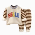 thumbnail image 1 of Pajamas for Girls and Boys Long Sleeve Tops Set Fall Winter Cute Sleepwear Lounge Sets 6 12 24 Months 1T 2T 3T 4T 5T 6T Children Coffee,9-10 Years, 1 of 4