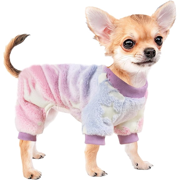 Pajamas for Small Dogs, Glow in Dark Spaceship Stars Moon Doggy Sweater, Super Soft Material Chihuahua Yorkie Doggie Clothes Outfits (Small)
