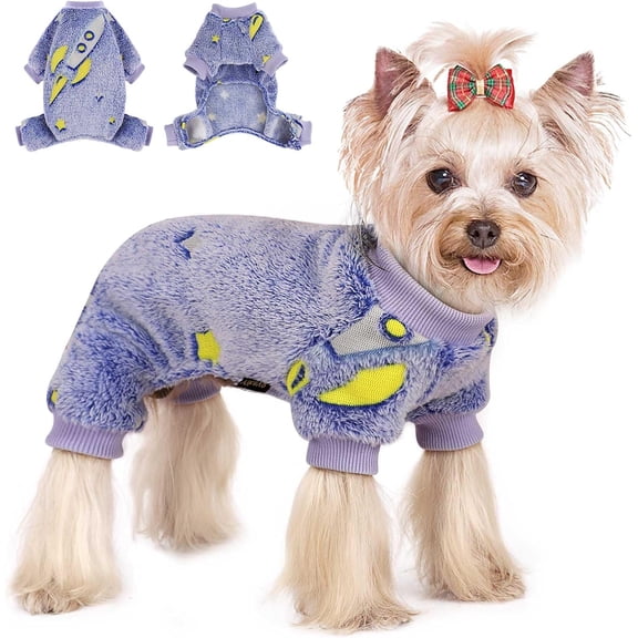 Pajamas for Small Dogs, Glow in Dark Tie Dye Unicorn Sweater, Super Soft Material Chihuahua Yorkie Clothes Outfits (Small,Rocket)
