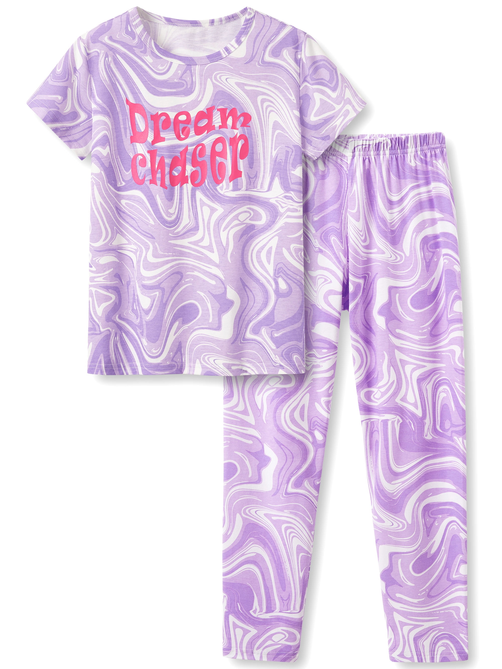 Pajamas for Tween / Teen Girls 2Piece Purple Marble Print Short