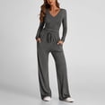 thumbnail image 1 of Pajamas for Women 2-Piece Lounge Sets Winter Casual Long Sleeve Workout Tops and High Waisted Wide Leg Lounge Pants for Active Sleepwear, 1 of 8