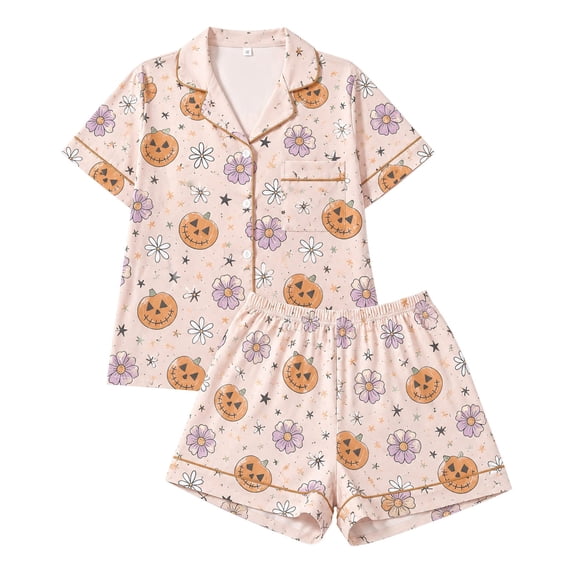 Pajamas for Women Breathable Short Sleeve Button Down Soft Fabric Tops And Shorts Soft Pajama Set XXXL Red