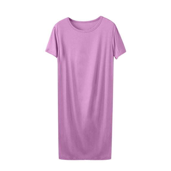 Pajamas for Women Clearance Womens Tshirt Nightgown Cotton Summer Thin Loose Sleepshirts Comfy Casual Nightshirt for Women New Pinks 3XL