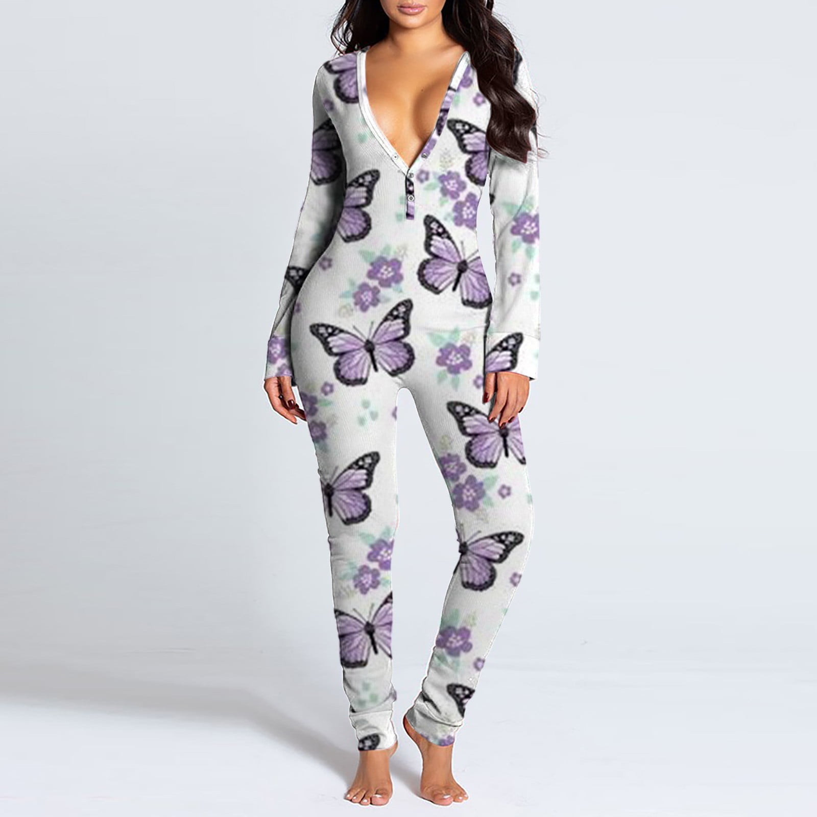 Pajamas for Women SHOPESSA Cute Women's Button-down Printed Functional ...