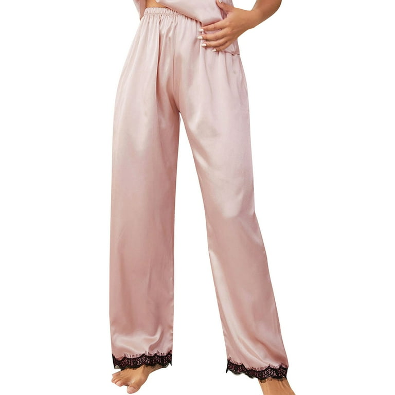 Womens satin pajama bottoms best sale