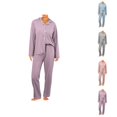 thumbnail image 1 of Pajamas for Women Set 2025 Soft Loungewear Long Sleeve Button Collared Night Shirt Pants Pjs Set Womens Pajama Sets, 1 of 5