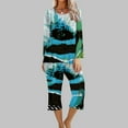 thumbnail image 1 of Pajamas for Women Set 2PC Round Neck Long Sleeve Two-piece Comfortable Home Pajamas Set Sports Set Up to 65% off, 1 of 5