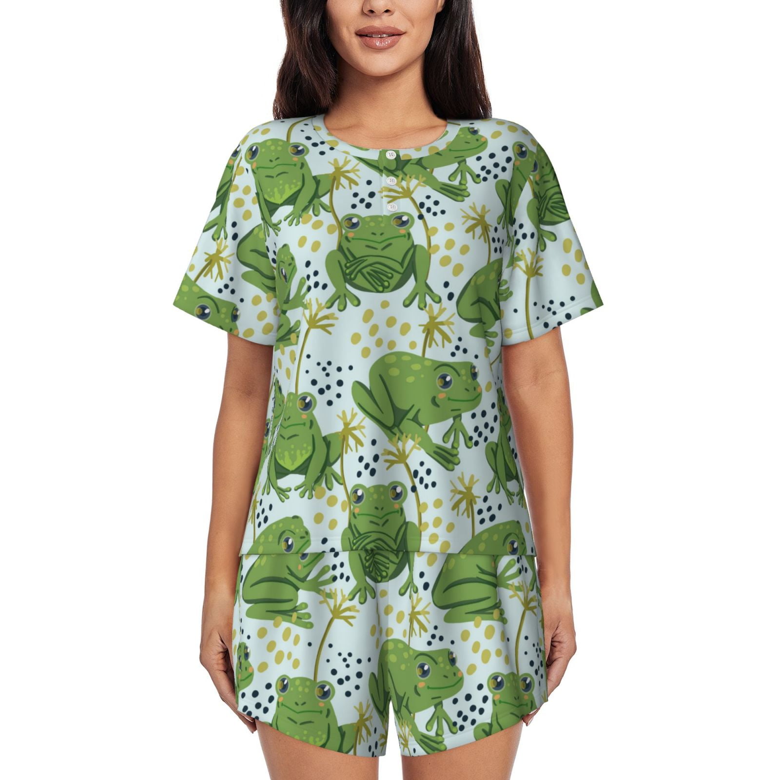 Pajamas for Women Set, Cute frogs funny PJ Lounge Sets for Women 2 ...
