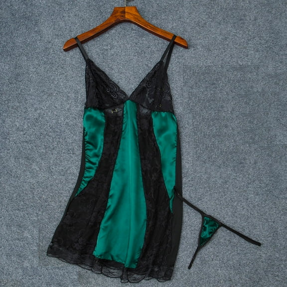Pajamas for Women Set- Halter V Neck Camisole Loungewear Nightdress Sexy Lace Sleepwear