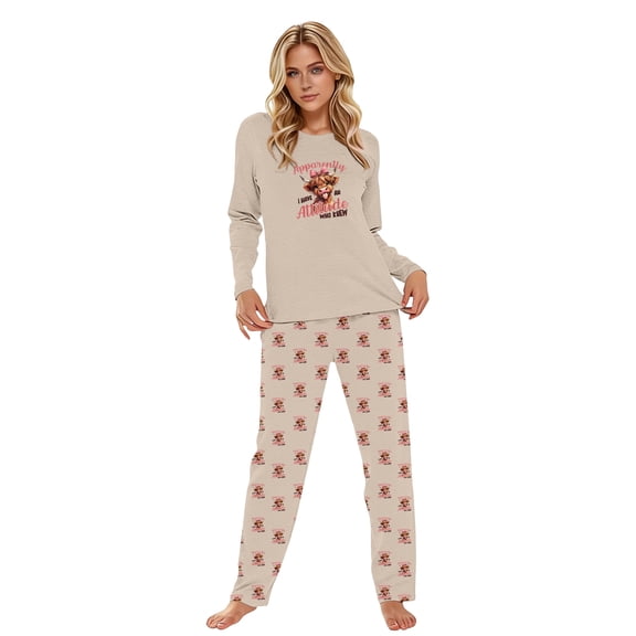 Pajamas for Women Set Highland Cattle Printed Soft Pjs Outfits Shirts and Pants Homewear Sets